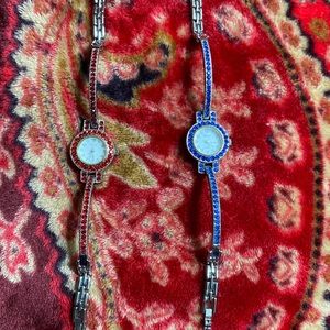 2 ladies Geneva gemstone watches